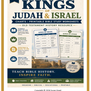 Kings of Judah and Israel Charts | Printable Bible Study Worksheets | Old Testament History