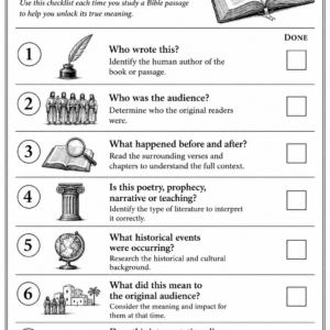 Checklist of Understanding the Bible - Book 1